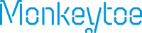 Monkeytoe Logo on blue background - The Whole Height Solution. From The Team You Already Trust. Logo - Online
